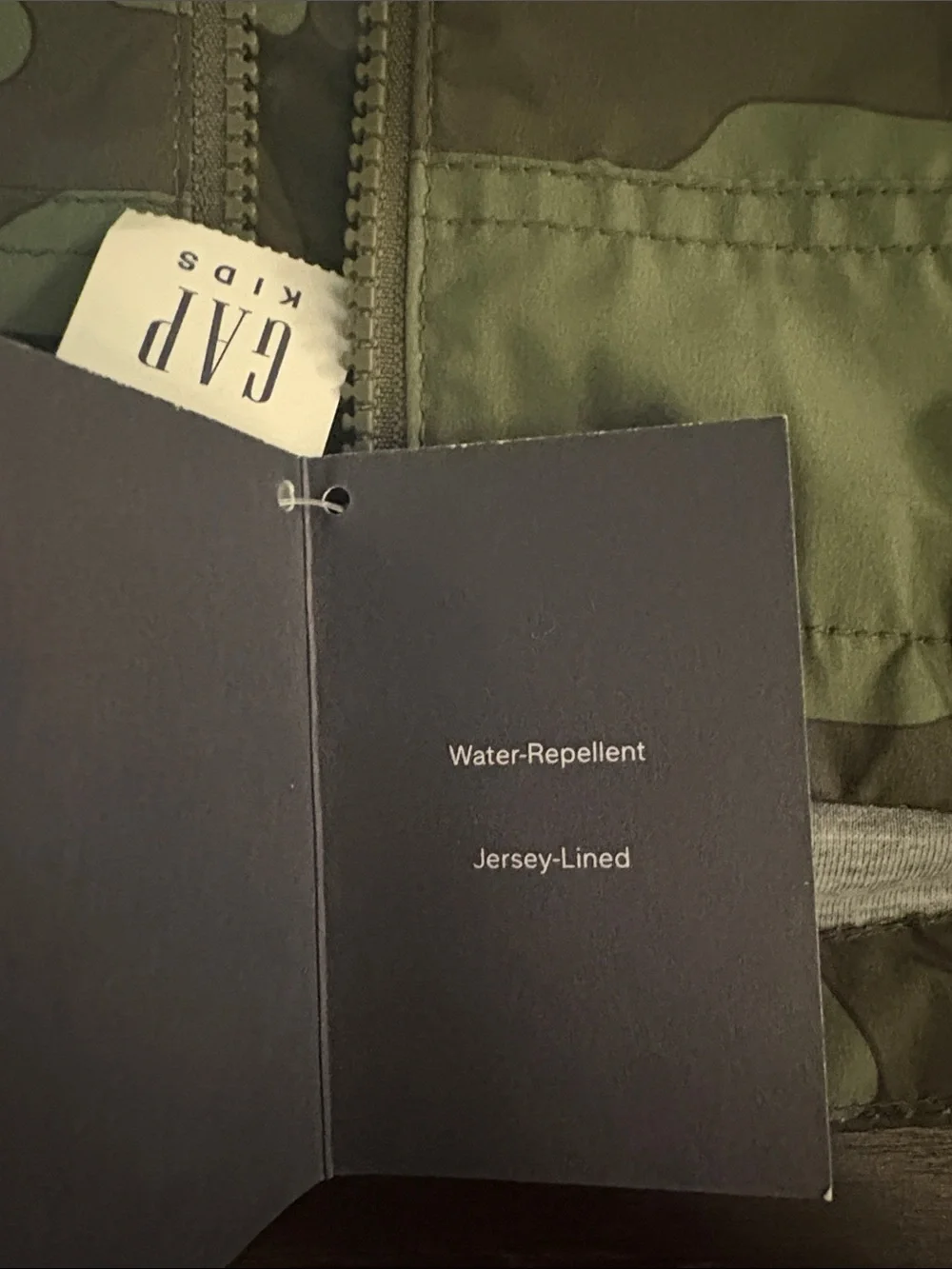 GAP Boys Green and Olive Camo Hooded Jacket